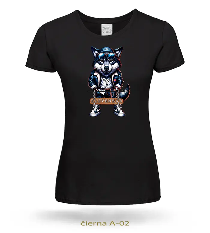 Trička dámske VLK ČAU KÁMO SLOVENSKO